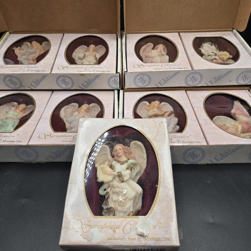 Lot Of 9 Seraphim Classics Angel Ornament Roman Inc New Old Stock In Orig Boxes
